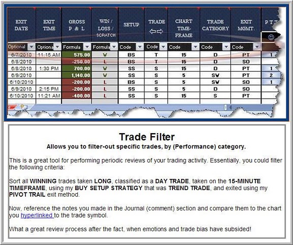 eminimind-trading-journal-spreadsheets-trade-filter